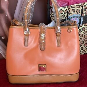 Dooney & Bourke Orange and Tan Satchel